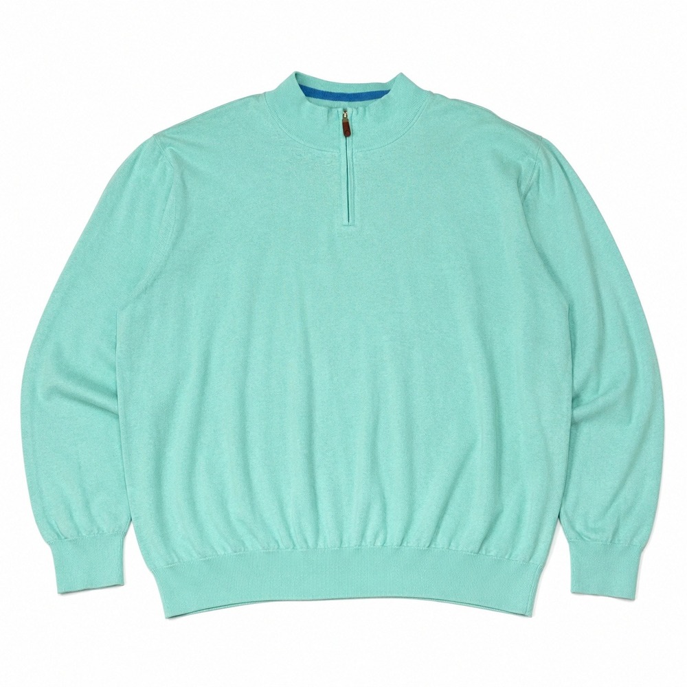 HEAD Golf XXL Quarter Zip Sweater Mint Green Cashmere Blend‎ Pullover Mens